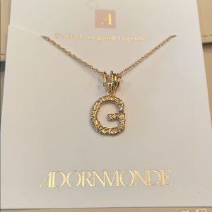 ADORNMONDE initial necklace-G